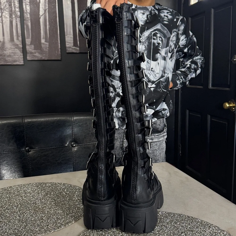 Dollskill darker wavs black platform boots 9 - Picture 8 of 12